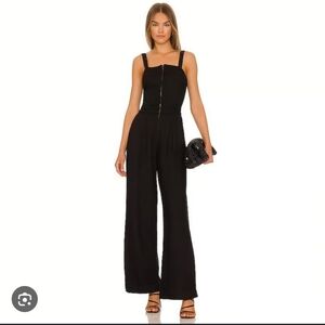 175-Free People Black Sleeveless Jumpsuit